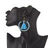 Glass Seed Braided Ring & Polycotton Tassel Dangle Earrings EJEW-MZ00051-3