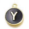 Brass Enamel Pendants KK-H103-02Y-G-1