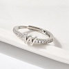 S925 Sterling Silver Adjustable Letter Rings for Women RJEW-M068-01P-W-5
