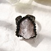 Natural Rose Quartz Irregular Nugget Open Cuff Rings G-A278-03AB-04-2