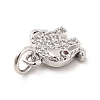 Rack Plating Brass Micro Pave Cubic Zirconia Charms KK-K270-17P-3