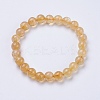 Natural Citrine Beaded Stretch Bracelets BJEW-I253-8mm-21-7