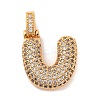 Brass Micro Pave Cubic Zirconia Pendants KK-C076-29U-G01-1