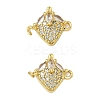 Brass Pave Clear Cubic Zirconia Fruit Connector Charms KK-Z109-01G-01-1