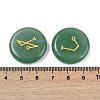 4Pcs 4 Styles Natural Green Aventurine Flat Round with Angels Symbol Display Decorations G-R007-01C-3