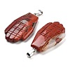 Natural Red Jasper Carved Pendants G-K369-01P-11-2