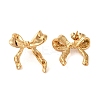 Bowknot 304 Stainless Steel Stud Earrings for Women EJEW-U003-14G-2