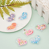 60Pcs 6 Colors Quicksand Sequin Plastic Cabochons KY-CJ0001-41-5