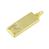 Brass Micro Pave Clear Cubic Zirconia Pendants KK-P266-06G-M-2