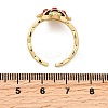Brass Enamel Adjustable Open Cuff Rings for Women RJEW-I111-01G-07-5