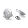 Non-Tarnish 304 Stainless Steel Textured Flat Round Stud Earrings for Women EJEW-I285-03P-2