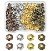 200Pcs 4 Colors 6-Petal Tibetan Style Alloy Flower Bead Caps TIBE-FS0001-03-1