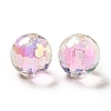 Two Tone UV Plating Rainbow Iridescent Acrylic Beads TACR-D010-03B-3