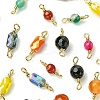20Pcs 10 Colors Dyed Natural Agate Faceted Connector Charms KK-FS0001-92-3