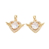 Brass Micro Pave Clear Cubic Zirconia Pendants KK-E068-VC447-2
