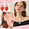 25Pcs Heart Natural & Synthetic Gemstone Pendants PH-G-G755-01-6