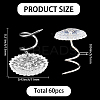 60Pcs Clear Acrylic Flat Round Head Iron Twist Pins FIND-SP0004-66-2