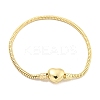 3MM Brass European Style Round Snake Chain Bracelets for Jewelry Making BJEW-G703-01G-1