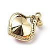 Real 18K Gold Plated Rack Plating Brass Micro Pave Clear Cubic Zirconia Pendants KK-C015-16G-07-3
