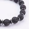 Natural Lava Rock Stretch Bracelets BJEW-JB03145-01-2
