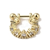 Rack Plating Brass Pave Clear Cubic Zirconia Nose Studs for Women Men EJEW-C097-23D-G-1