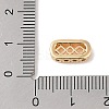 Rectangle Brass Micro Pave Clear Cubic Zirconia Charms KK-B100-053C-G-3