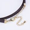 PU Leather Cord Choker Necklaces NJEW-H477-27G-4