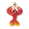 Handmade Lampwork Red Shrimp European Dangle Charms PALLOY-JF04983-1