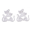 Tarnish Resistant 304 Stainless Steel Filigree Pendants STAS-S118-006P-1