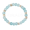 Bohemia Style Glass & Natural Freshwater Shell Beads Stretch Bracelets for Women BJEW-JB11865-01-2