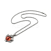 Alloy Bat with Plastic Dragon Eye Pendant Necklace LS-NJEW-B084-02B-2