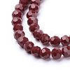 Faceted(32 Facets) Round Glass Beads Strands X-EGLA-J042-4mm-24-3