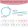 20Pcs 20 Colors Nylon Twisted Cord Bracelet MAK-SC0001-23-2