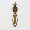 Antique Bronze Iron Bookmark Cabochon Settings X-PALLOY-N0084-14AB-NF-1