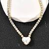 Brass Pave Clear Cubic Zirconia Tennis Necklaces NJEW-K287-02G-2