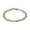 Two Tone Vacuum Plating 304 Stainless Steel Cuban Link Chain Bracelets BJEW-K231-02GP-1