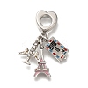 Rack Plating Alloy Crystal Rhinestone European Dangle Charms PALLOY-P307-21P-1