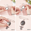 60Pcs 5 Styles Tibetan Style Alloy Pendants with Iron Brooch Findings TIBE-SC0009-45B-3