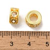 Brass Micro Pave Cubic Zirconia Rondelle European Beads KK-C072-09G-2