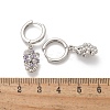 Brass Cubic Zirconia Hoop Earrings EJEW-Q015-02P-D-3