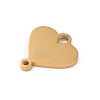 304 Stainless Steel Heart Connector Charms STAS-R222-01G-2