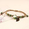 Adjustable Handmade Porcelain Flower Beads Braided Beads Bracelets WGFB2A7-02-1