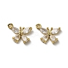 Brass Micro Pave Cubic Zirconia Charms KK-B142-36G-1