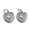 Brass Micro Pave Clear Cubic Zirconia Charms KK-G472-01P-1