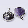 Natural Amethyst Pendants G-P350-D01-2