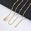 Brass Curb Chains with Star Necklace for Women LS-NJEW-P265-11G-2