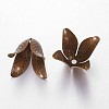 4-Petal Brass Flower Bead Caps LS-KK-M010-02AB-NR-2