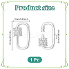 1Pc S925 Sterling Silver Screw Carabiner Lock Charms STER-NB0001-23P-2