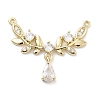 Brass Micro Pave Clear Cubic Zirconia Pendants ZIRC-L104-010G-1