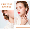 6Pcs 6 Style Flower & Square & Star & Moon Cubic Zirconia Stud Earrings EJEW-AN0003-31-3